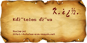 Köteles Éva névjegykártya